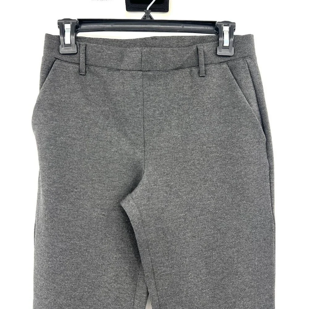 Quince Charcoal Gray Ultra-Stretch Ponte Straight Leg Pull On Pants Women Small - Picture 2 of 6